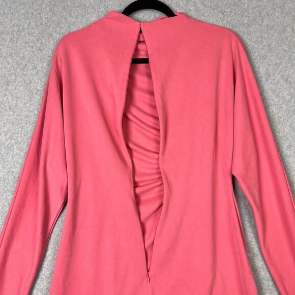 Acler Pink Fulham Draped Long Sleeve Mini Dress Size 10 - Picture 7 of 10